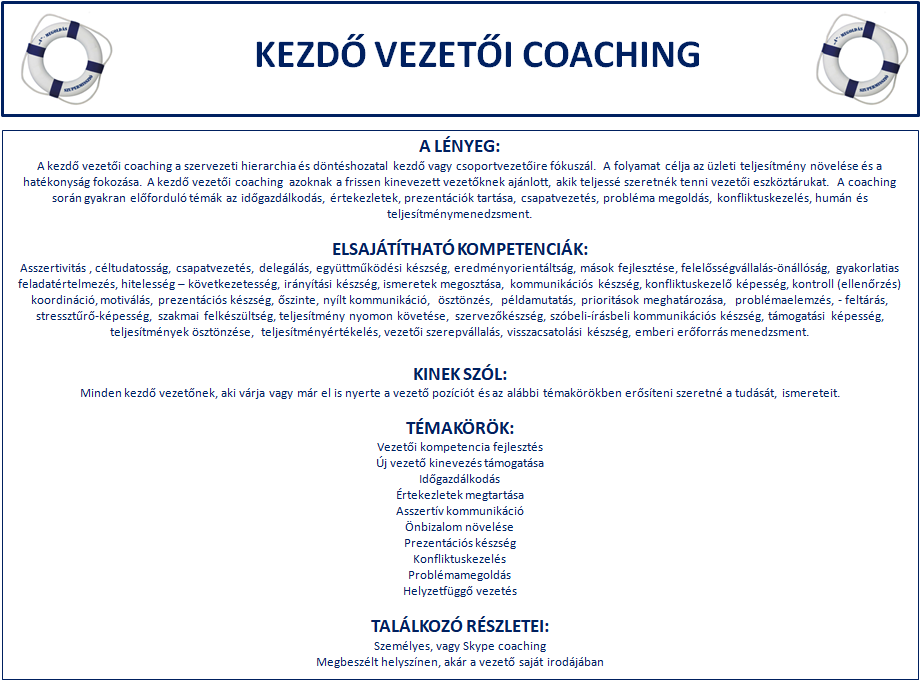 kezdővezetői coaching